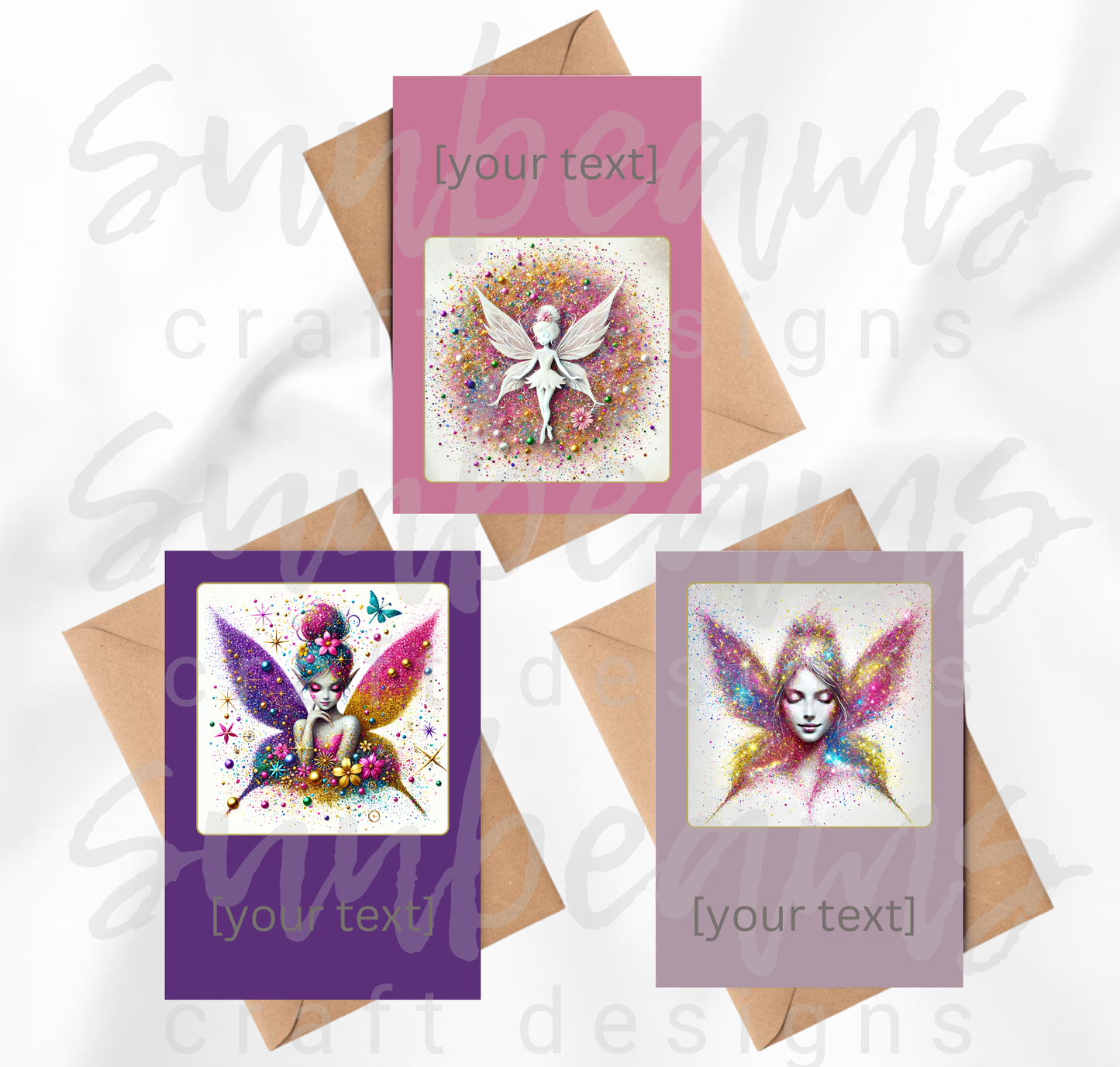 Clipart: 10 Sparkling Pixies II - A5 Greeting Card Image Bundle