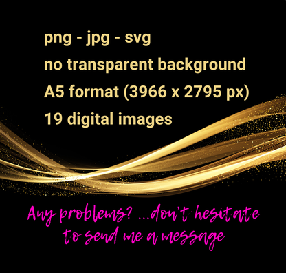 Clipart: 10 Sparkling Pixies II - A5 Greeting Card Image Bundle