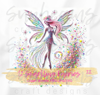 Clipart: 12 Sparkling Faeries II - Digital Image Bundle