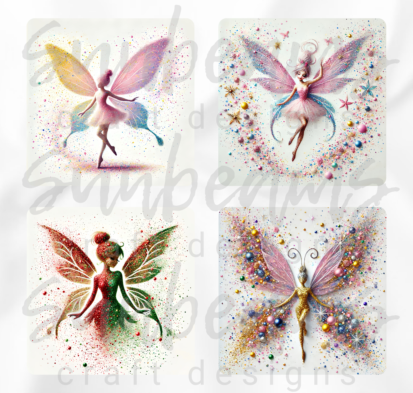 Clipart: 12 Sparkling Faeries I - Digital Image Bundle