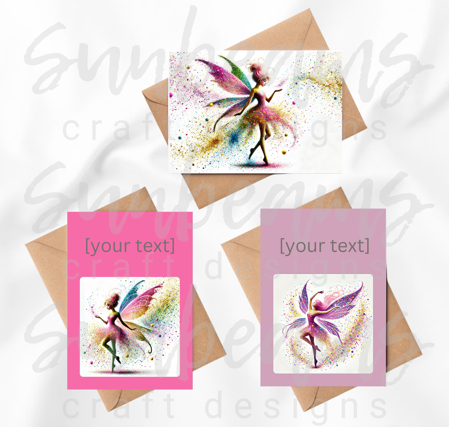 Clipart: 10 Sparkling Faeries - A5 Greeting Card Image Bundle