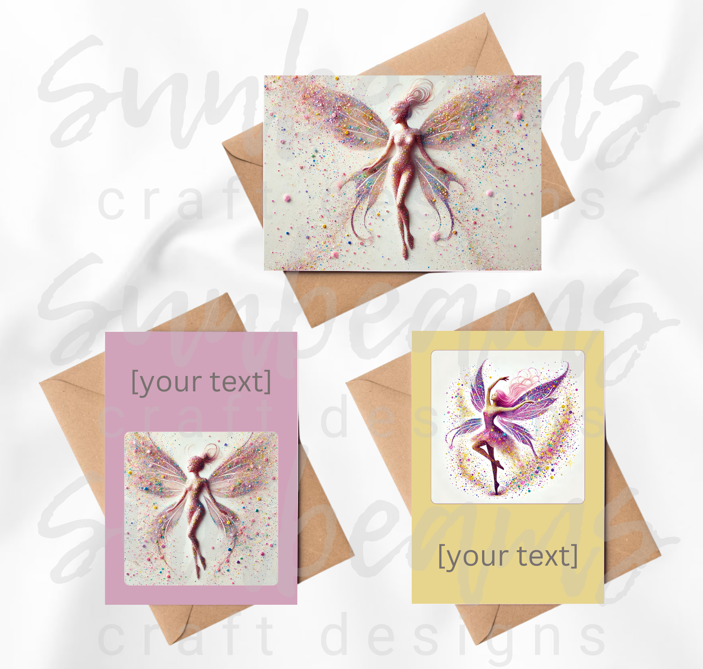 Clipart: 10 Sparkling Faeries - A5 Greeting Card Image Bundle