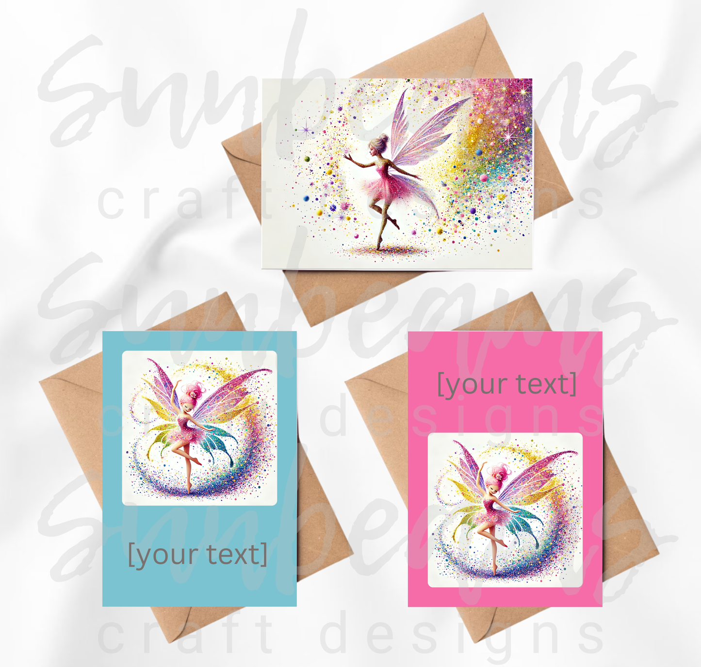 Clipart: 10 Sparkling Faeries - A5 Greeting Card Image Bundle