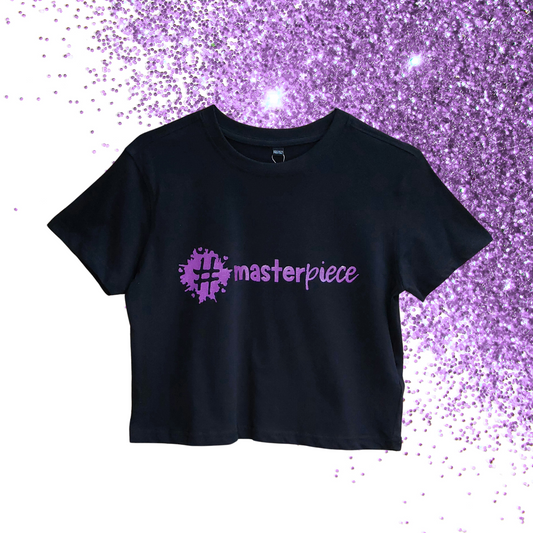 EUR 146/152 - Baby Tee - #masterpiece - Glitter: violet