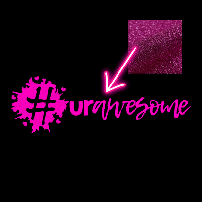 Medium - Baby Tee - #urawesome - Glitter: hot pink