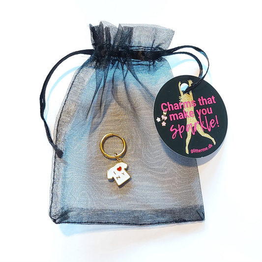 Charms - 1 stk. I Love NY T-shirt - Guld