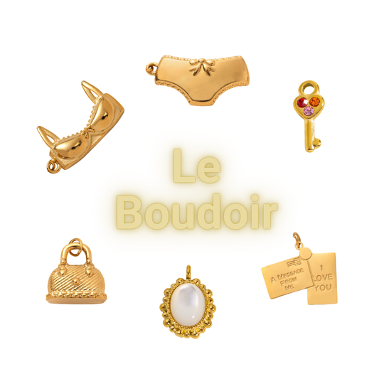 Charms sæt - 6 stk. Le Boudoir - Guld