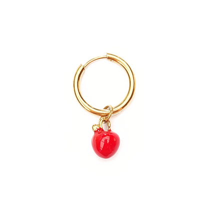 Charms - 1 pcs. Red apple - Gold