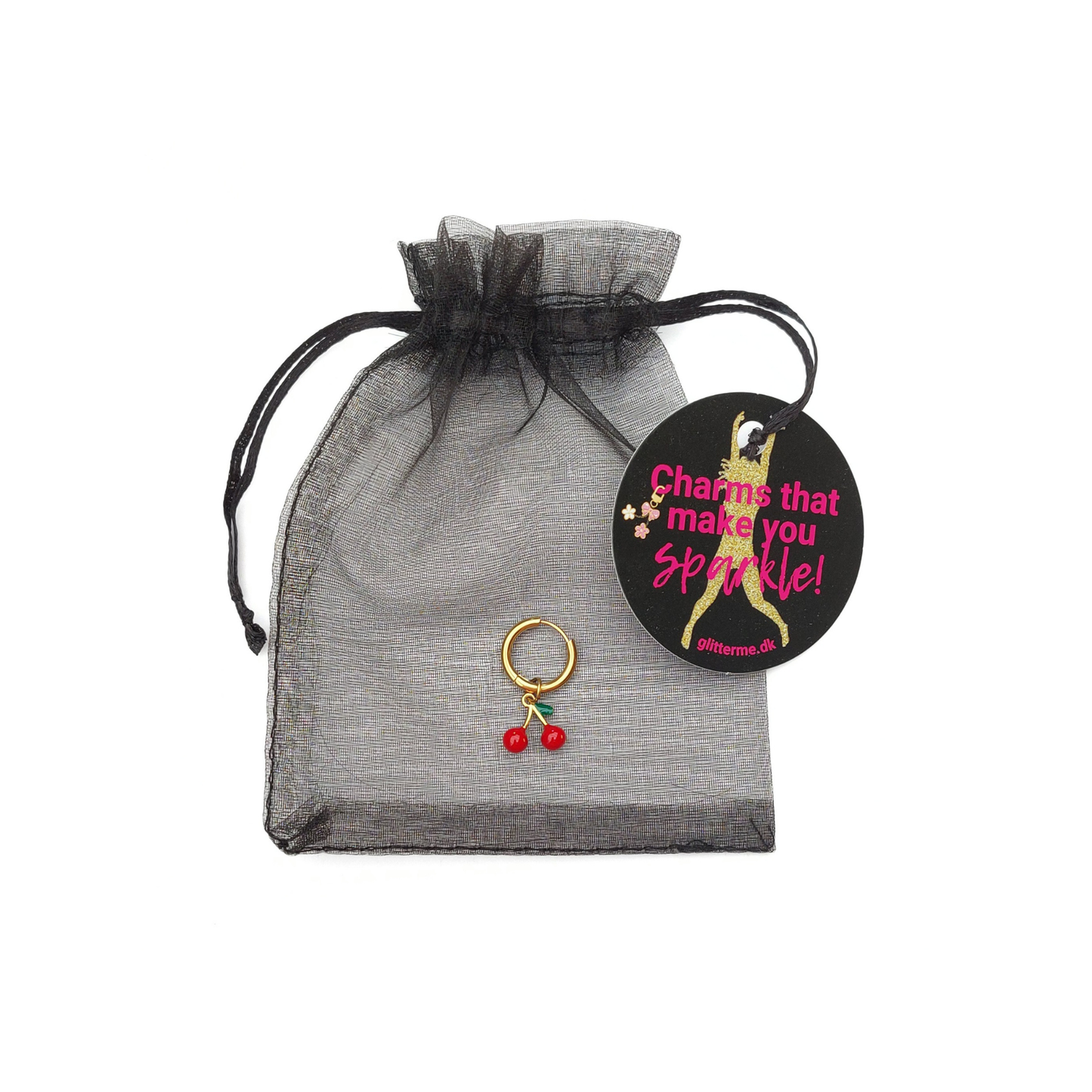 Charms - 1 pcs. Cherries - Gold
