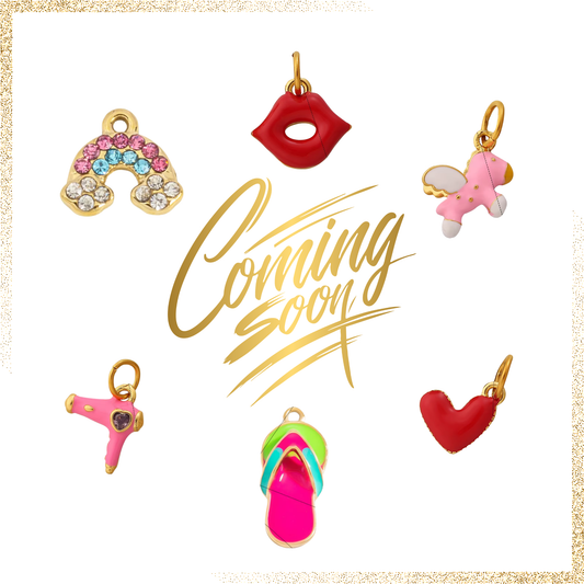 Charms sæt - 6 stk. Girly Stuff - Guld