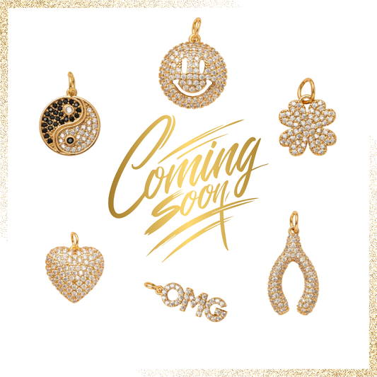 Charms sæt - 6 stk. Ice Ice Baby - Guld