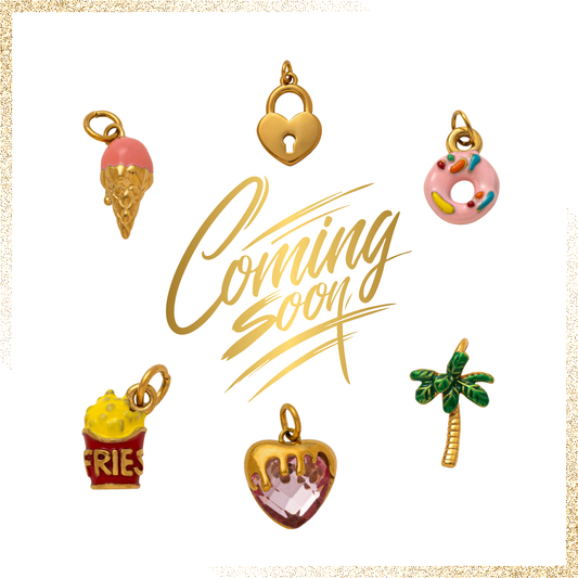 Charms sæt - 6 stk. Summer Fling - Guld