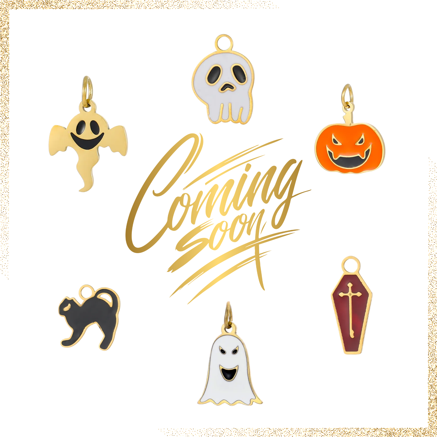 Charms sæt - 6 stk. This is Halloween - Guld