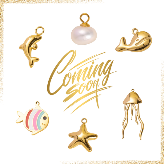 Charms sæt - 6 stk. Under the sea - Guld