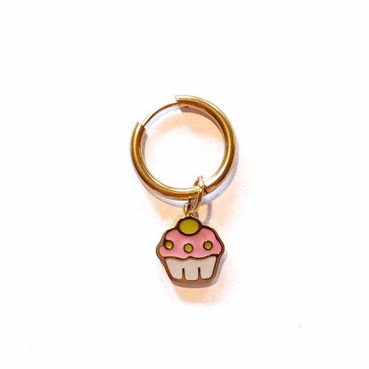 Charms - 1 stk. Cupcake - Guld