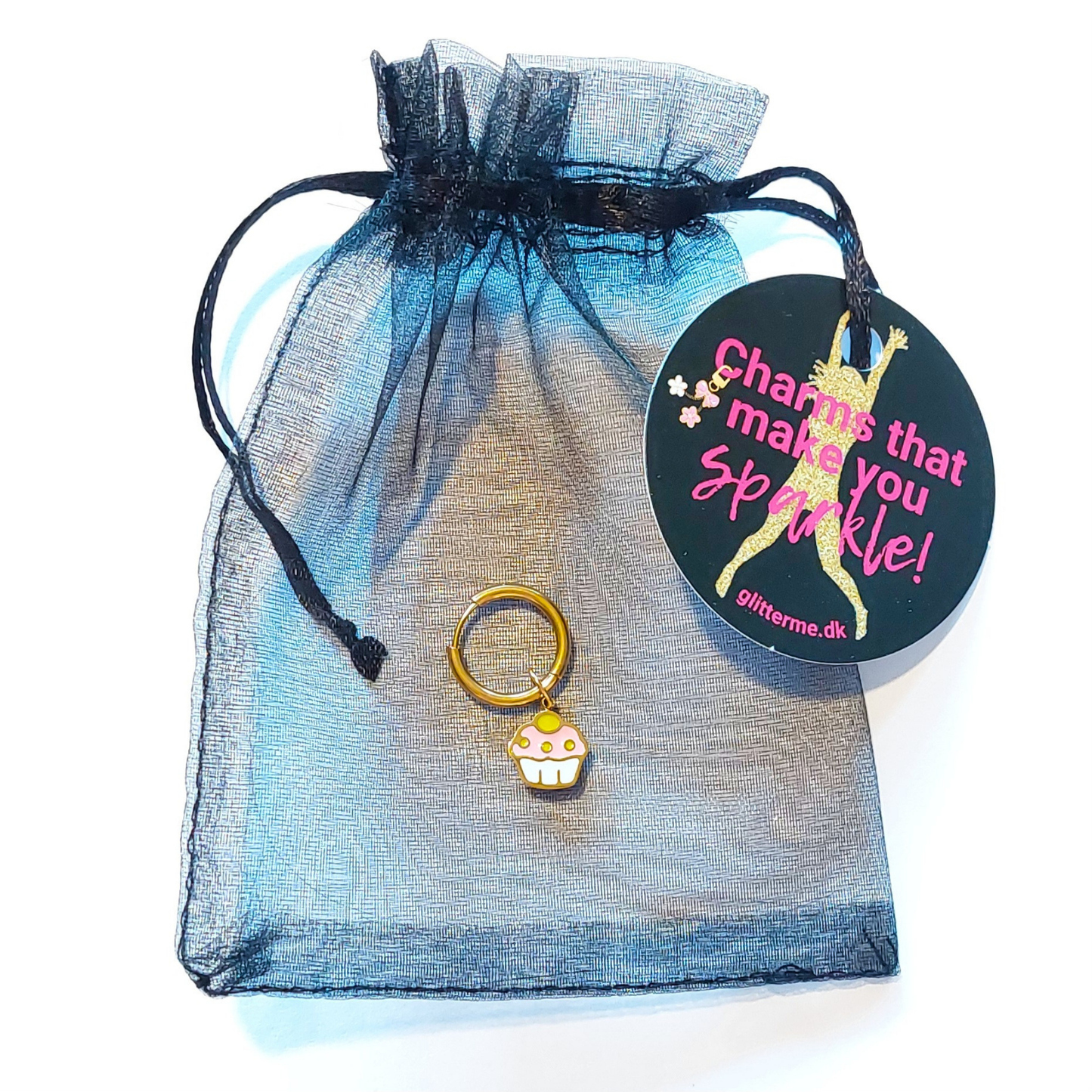 Charms - 1 stk. Cupcake - Guld