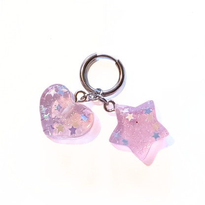 Charms - 1 pcs. Heart Star Duo