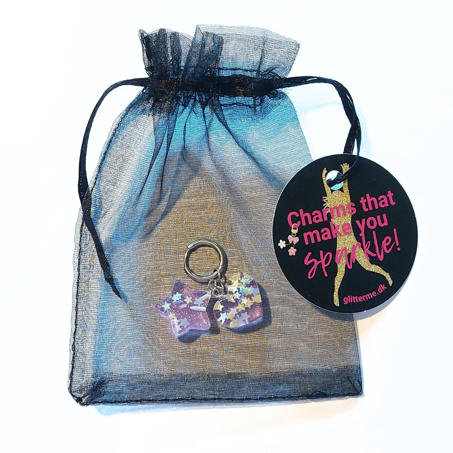 Charms - 1 pcs. Heart Star Duo