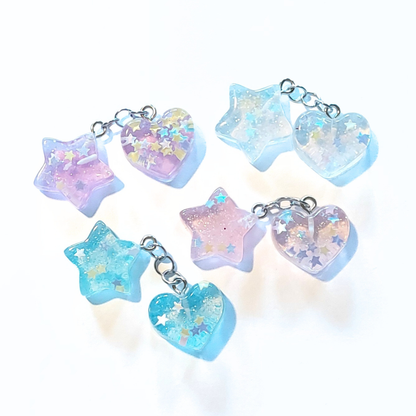 Charms - 1 pcs. Heart Star Duo