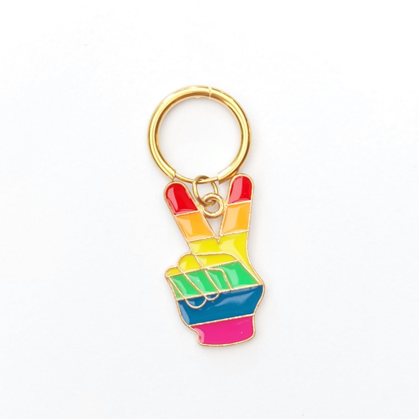 Charms - 1 pcs. Peace sign - Gold