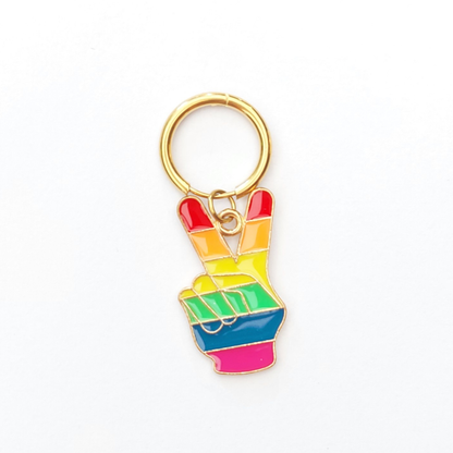 Charms - 1 pcs. Peace sign - Gold