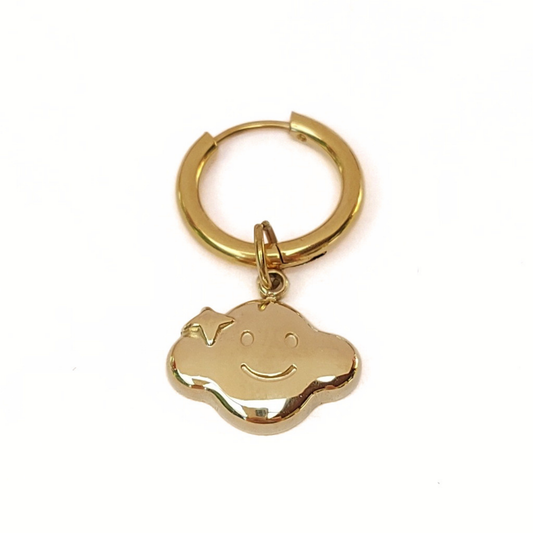 Charms - 1 stk. Smilende sky - Guld