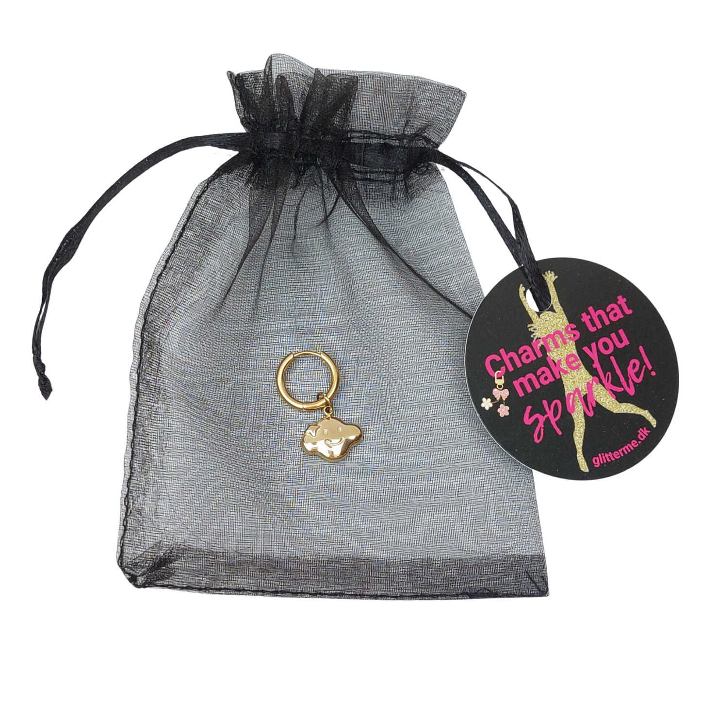 Charms - 1 pcs. Smiling cloud - Gold