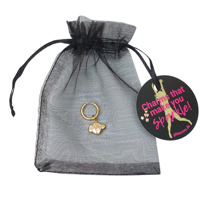 Charms - 1 pcs. Smiling cloud - Gold