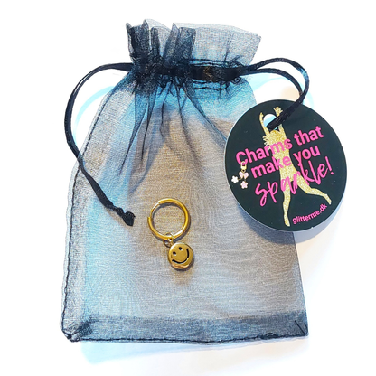 Charms - 1 stk. Smiley - Guld