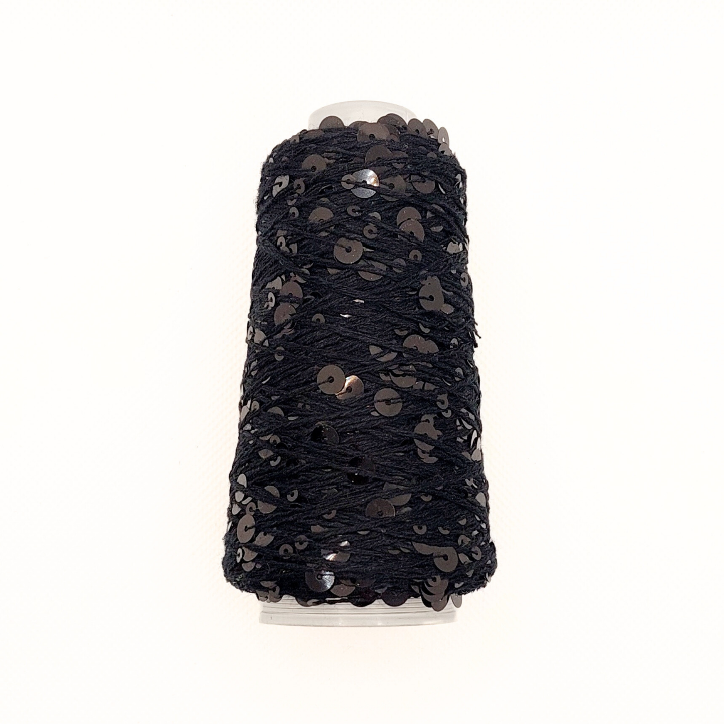 Garn - 50g - Touch of Sparkle - Sort med sorte pailletter