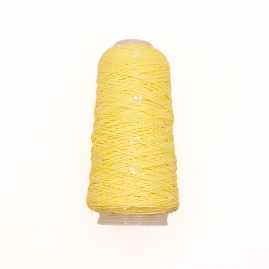 Garn - 50g - Touch of Sparkle - Gul med transparente pailletter