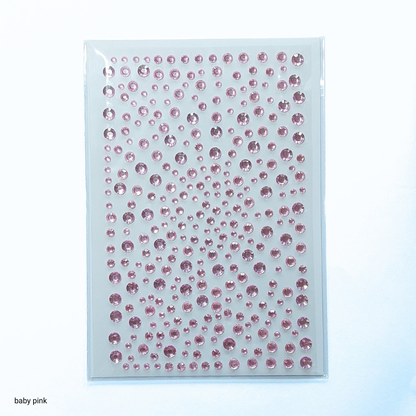 Ansigts- & Hårsmykker - Rhinsten (selvklæbende) - Baby Pink