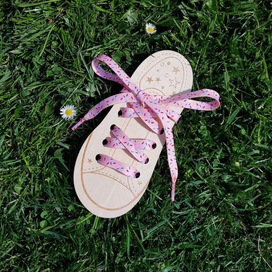 Snørebånd - Ice cream Sprinkles Pink - Flad - 120 cm