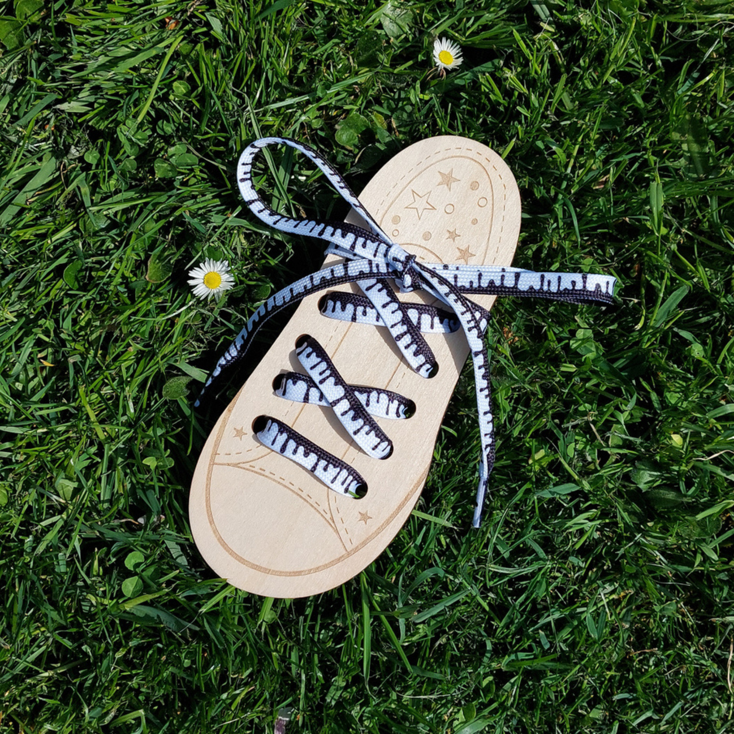 Shoelaces - Ice cream Black/White - Flat - 120 cm