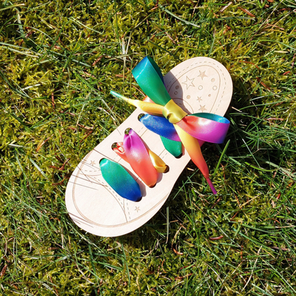 Shoelaces - Satin ribbon - Rainbow - 100+120 cm