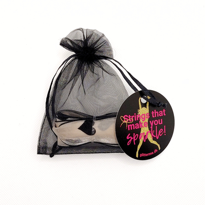 Shoelaces - Chiffon ribbon - White w. black hearts - 120 cm