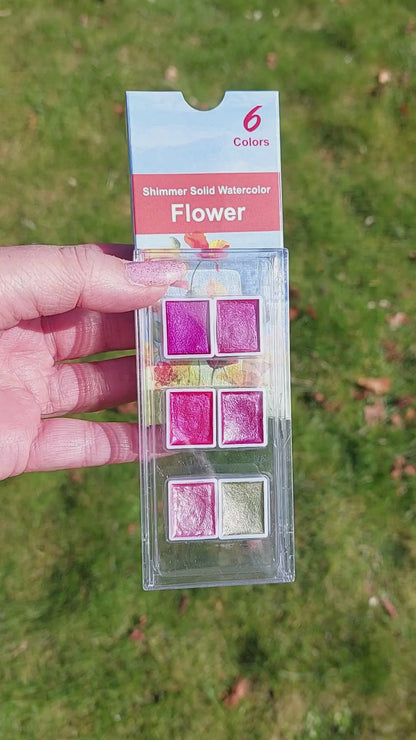 Watercolor paints - Flower - 6 colours