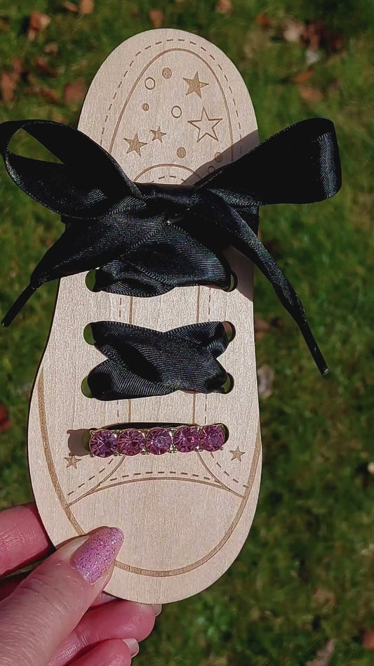 Shoelace Charms - Rhinestones - Pink/Gold