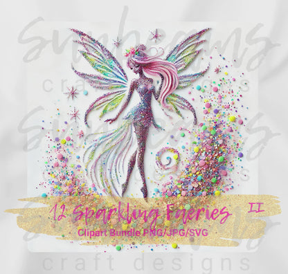 Clipart: 12 Sparkling Faeries II - Digital Image Bundle