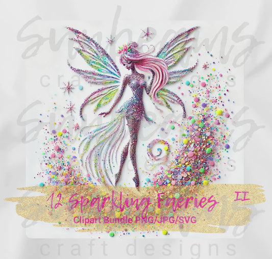Clipart: 12 Sparkling Faeries II - Digital Image Bundle