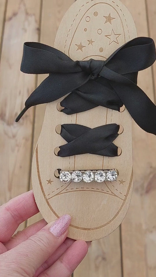 Shoelace Charms - Rhinestones - Clear/Silver