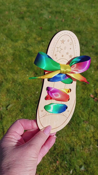 Shoelaces - Satin ribbon - Rainbow - 100+120 cm