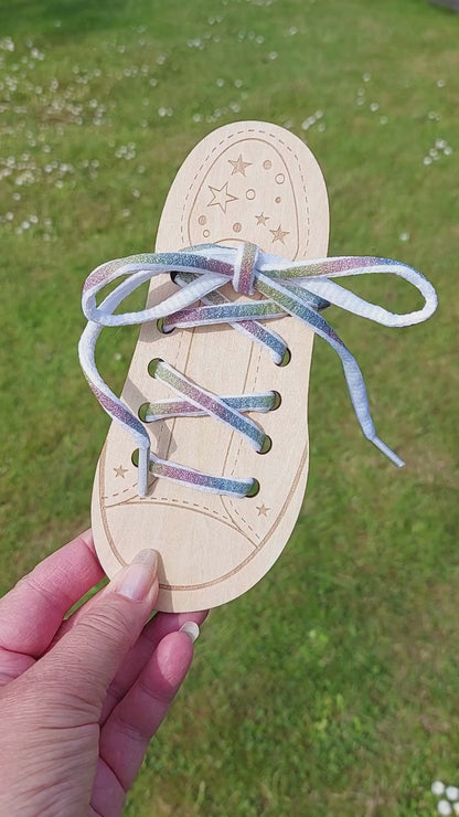 Shoelaces - Glitter Rainbow White - Oval - 90 cm