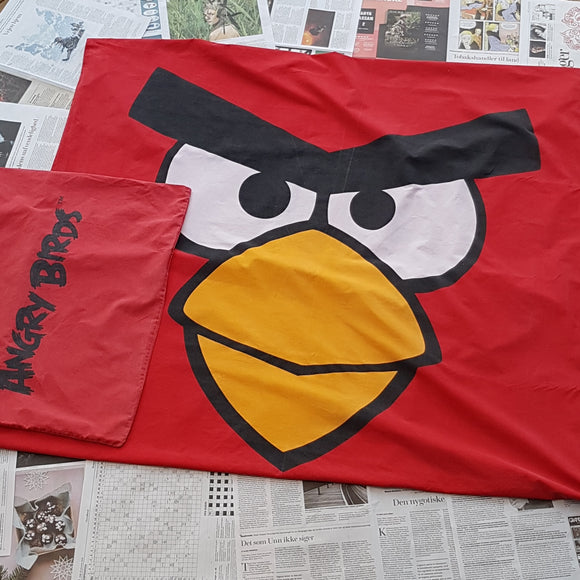 læder dække over En effektiv Genbrug - Sengetøj - Angry Birds - Rødt (130 x 200 cm) – Glitter Me DK