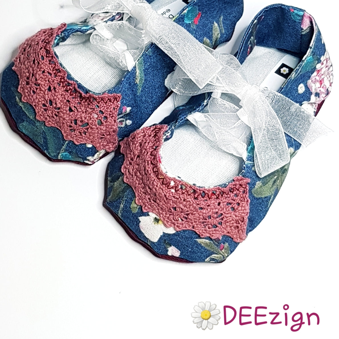 BLUE VINTAGE - Baby Slippers (6-12 mths)