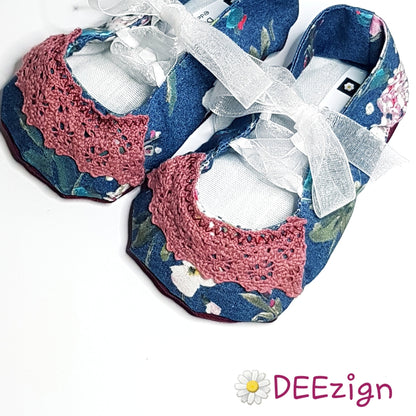 BLUE VINTAGE - Baby Slippers (6-12 mths)