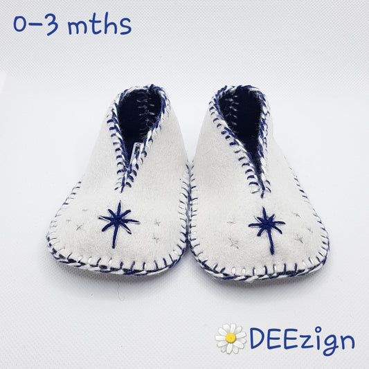 MIDNIGHT STARLET I - Baby Slippers (0-3 mths)