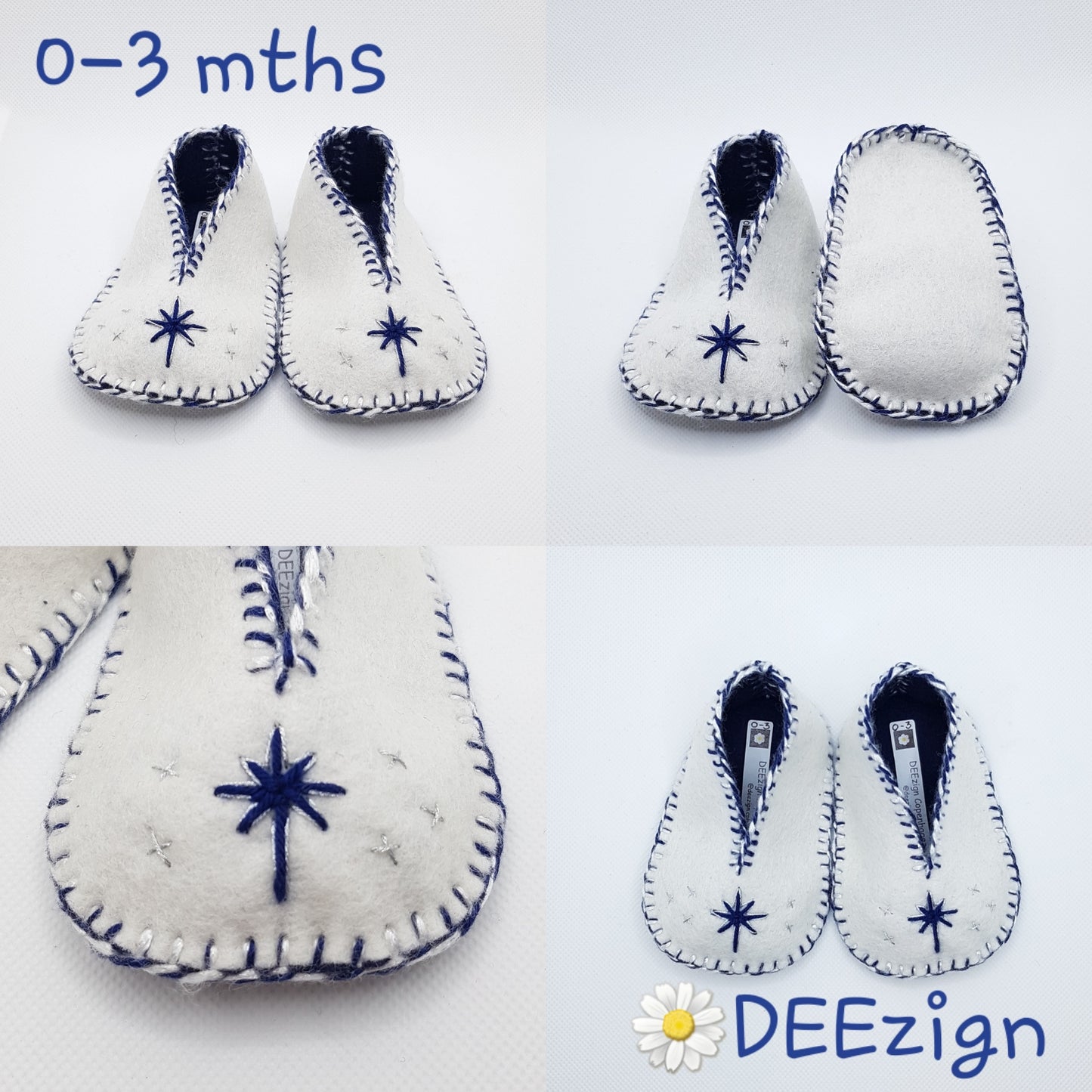 MIDNIGHT STARLET I - Baby Slippers (0-3 mths)