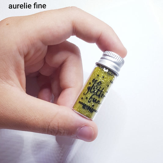 Eco Glitter Fun - 4ml/3.5g Aurelie Fine - Guldfarvet Bionedbrydelig Glitter