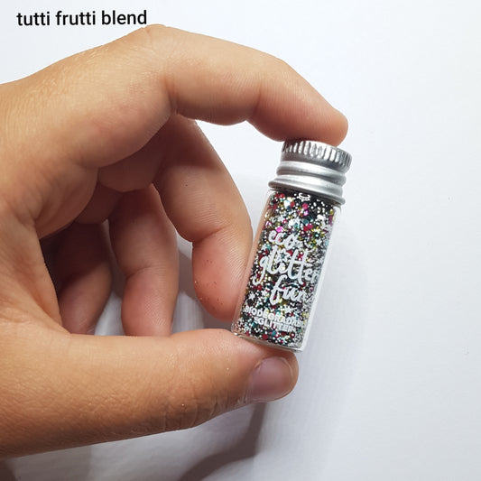 Eco Glitter Fun - 4ml/3.5g Tutti Frutti Blend - Multi-farvet Bionedbrydelig Glitter
